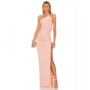 Katie May | Tyra Prom Gown Strappy Halter Style Dress Peach Size S